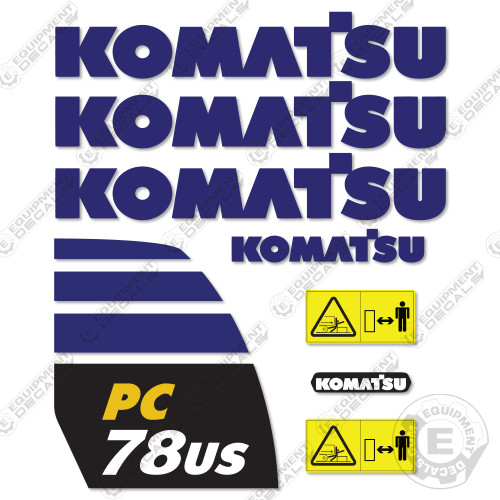 Fits Komatsu PC78US-10 Decal Kit Excavator - 3M Vinyl Aftermarket Decals!