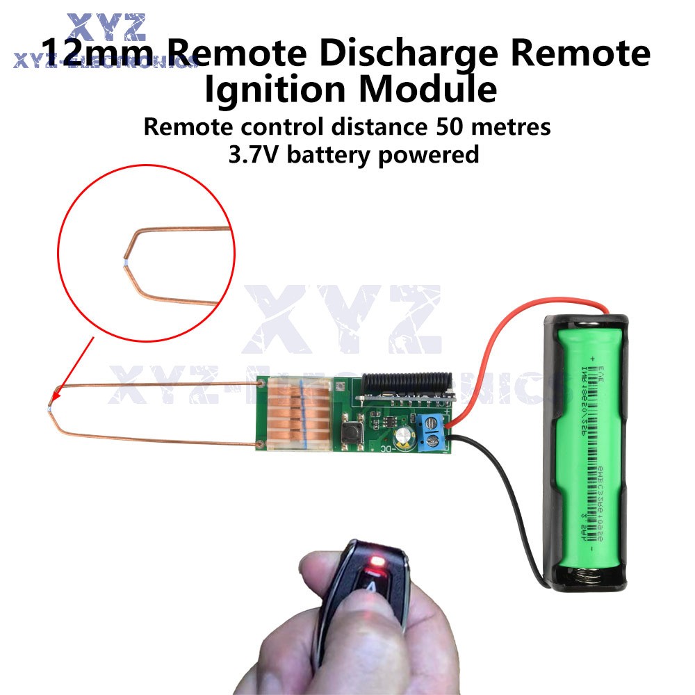 DC 3.7V High Voltage Module 50M Remote Control Arc Igniter Lighter Booster Coil