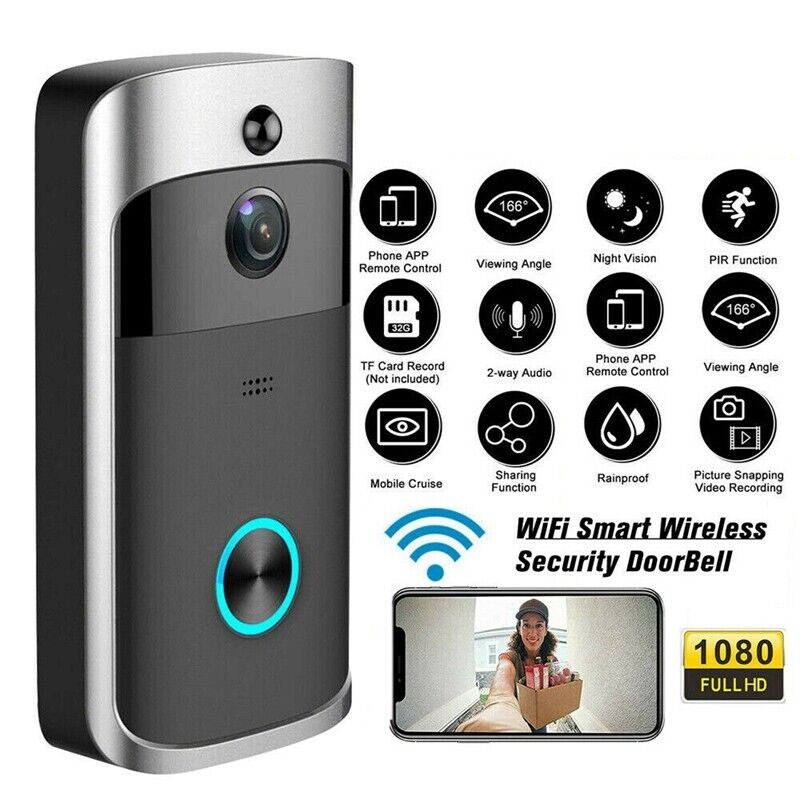 Smart Wireless WiFi Ring Doorbell Security Intercom Video Camera Door Bell Chime