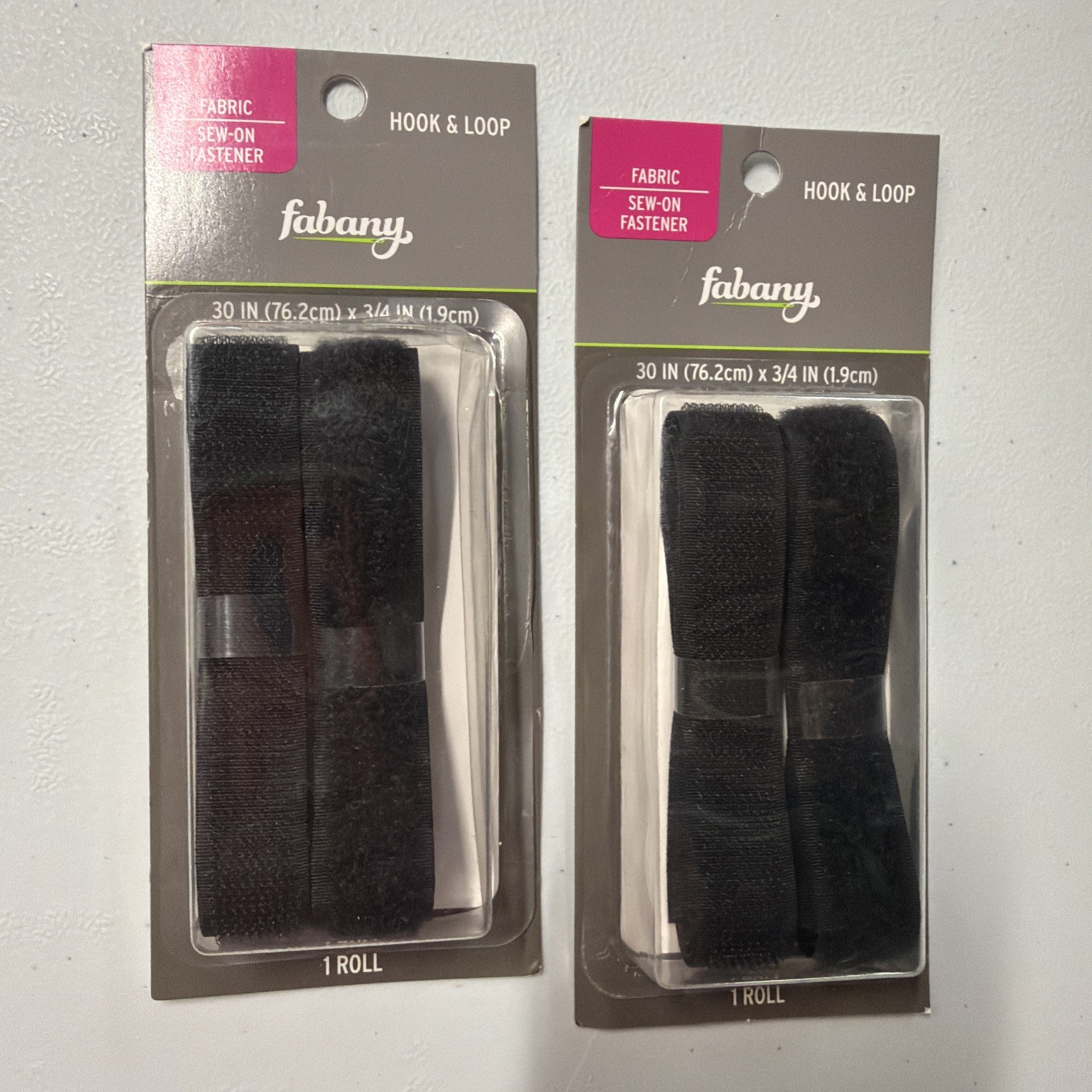 Hook & Loop Sew On Fastener 30"x3/4" Fabany Cut & Sew Clothing Fabric Lot Of 2