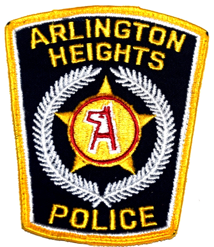 ARLINGTON HEIGHTS – POLICE - ILLINOIS IL Police Patch DOG VINTAGE OLD MESH USED