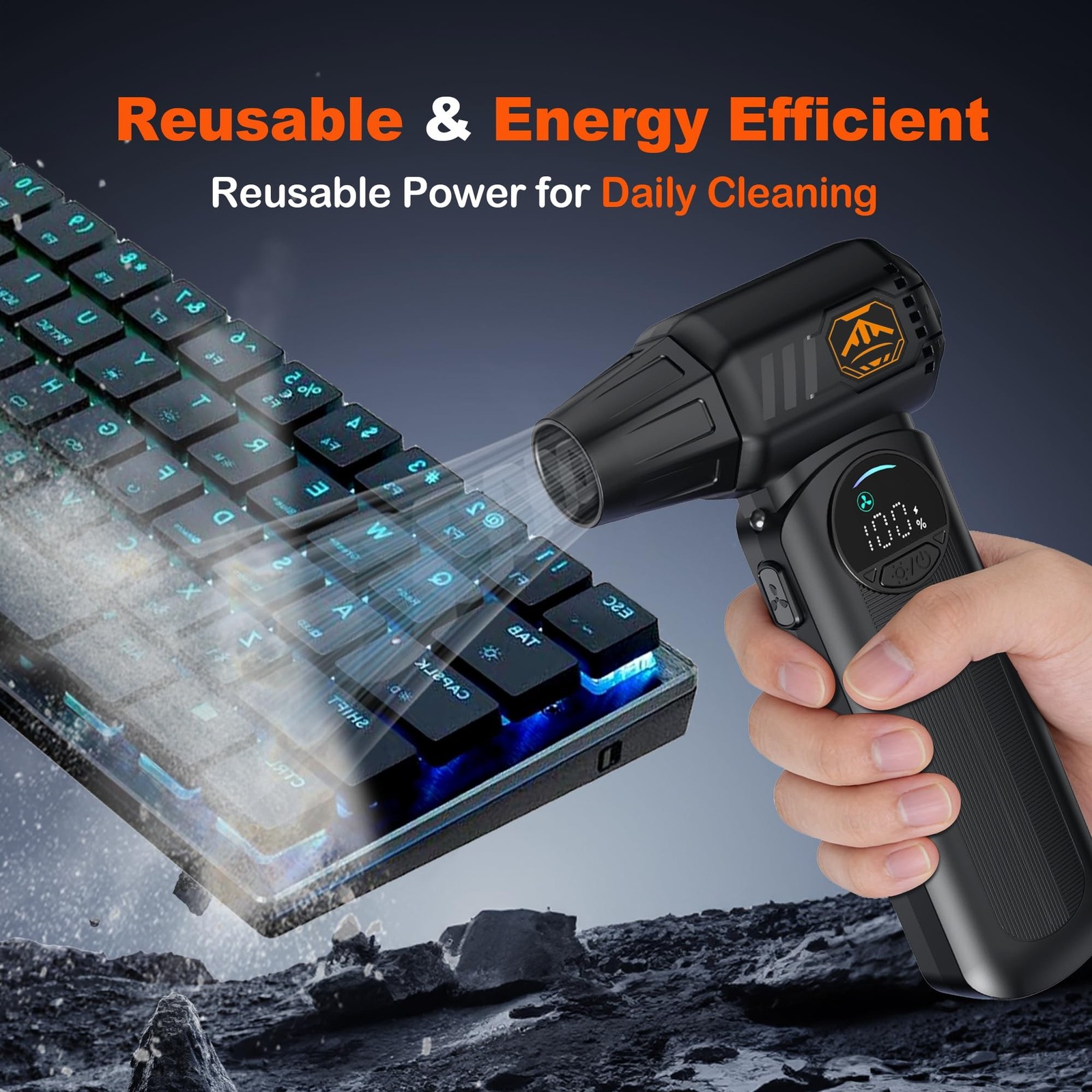 Compressed Air Duster, Cordless High-Power Electric Blower with Adjustable Sp...