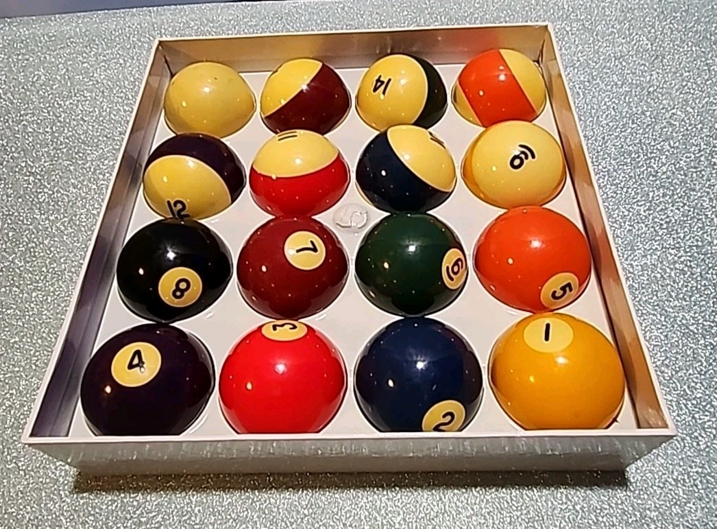 The Level Best Pool Ball Set Swirl Colorful Set of 16