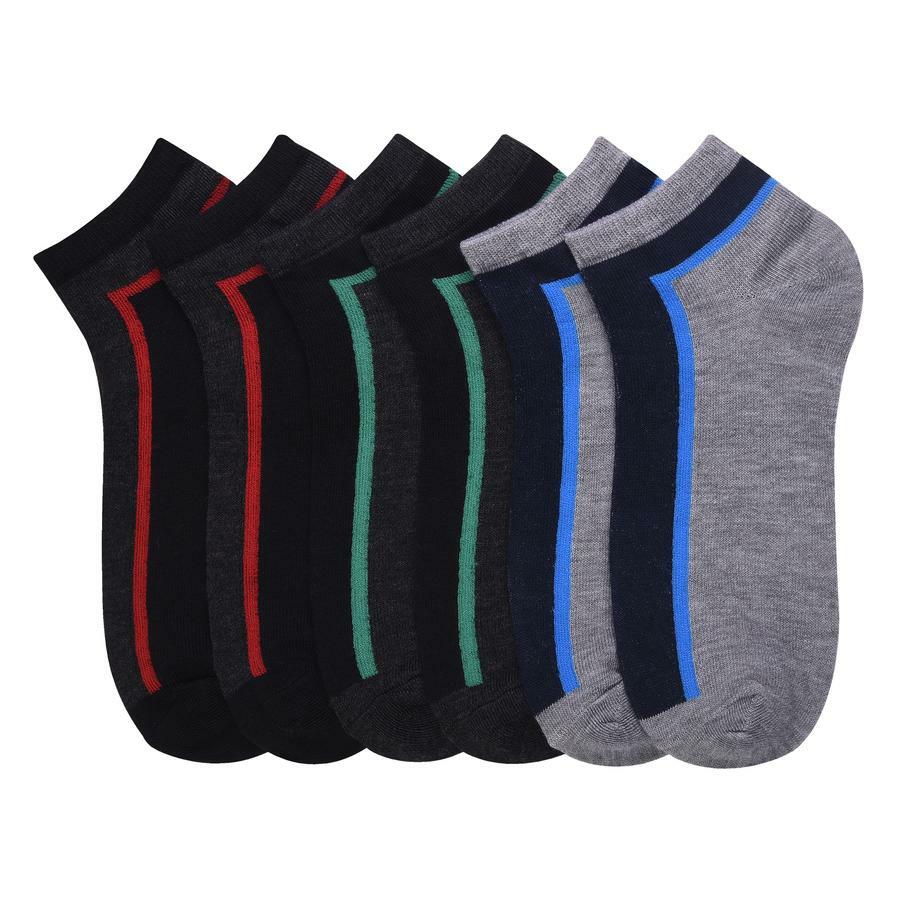 12 Pairs Men's Mixed Assorted Designs Color Ankle Low Cut Soft Stretchy Socks