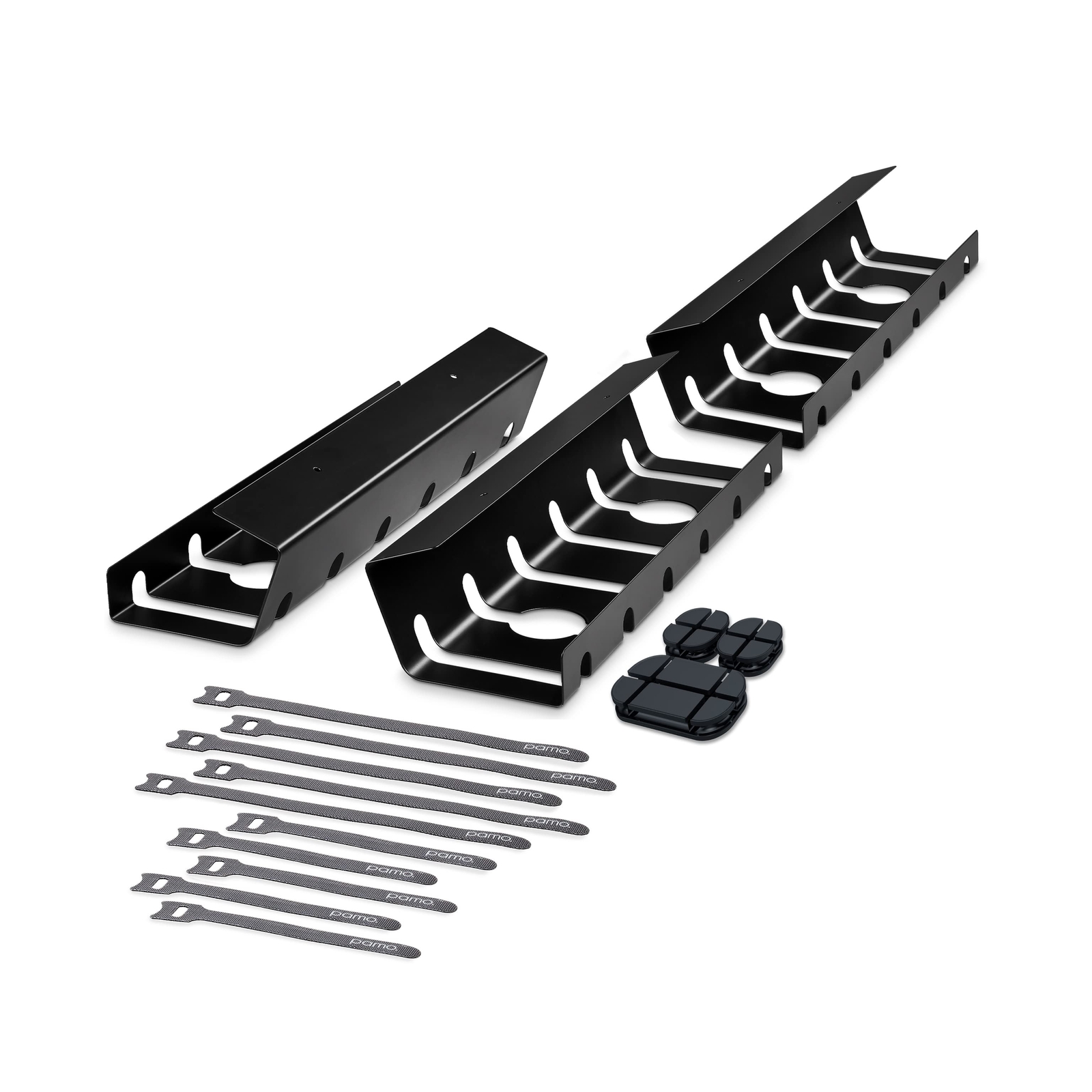 PAMO Cable Management Under Desk for Easy mounting Under-Table I Set of 3 - w...
