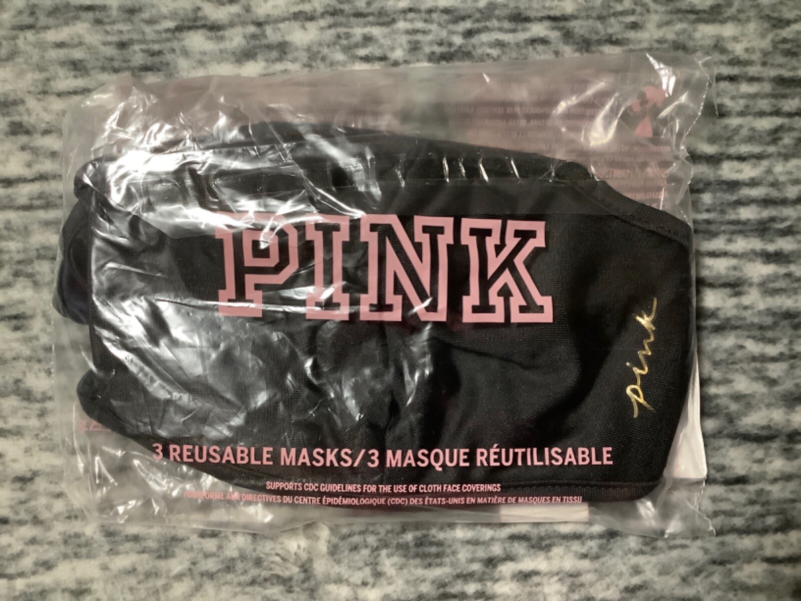 Victoria's Secret Pink 3 Pack Washable Wired Adjustable Galaxy Ombre Logo NIP