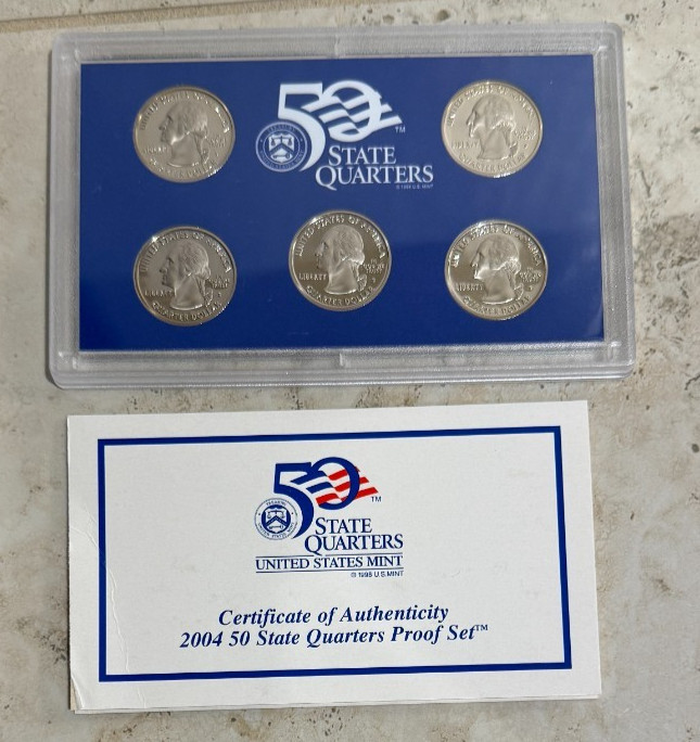 2004 US Mint 50 State Quarters Proof Set Original Packaging w/COA