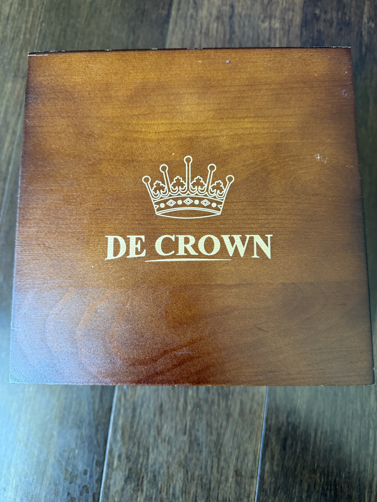 Whiskey Stone Gift Set Glasses .Stainless Steel Tongs Wooden Box DE CROWN