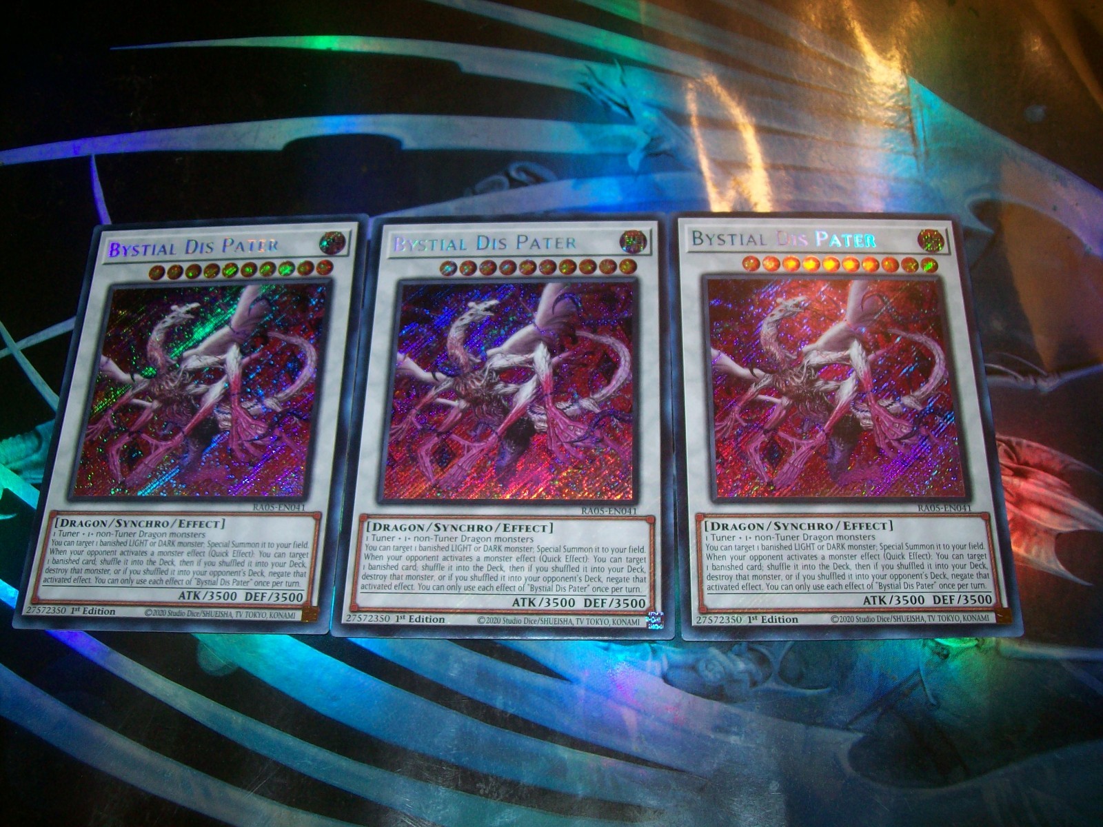 3x Bystial Dis Pater 1st Edition Secret Rare RA05-EN041 Yu-Gi-Oh!