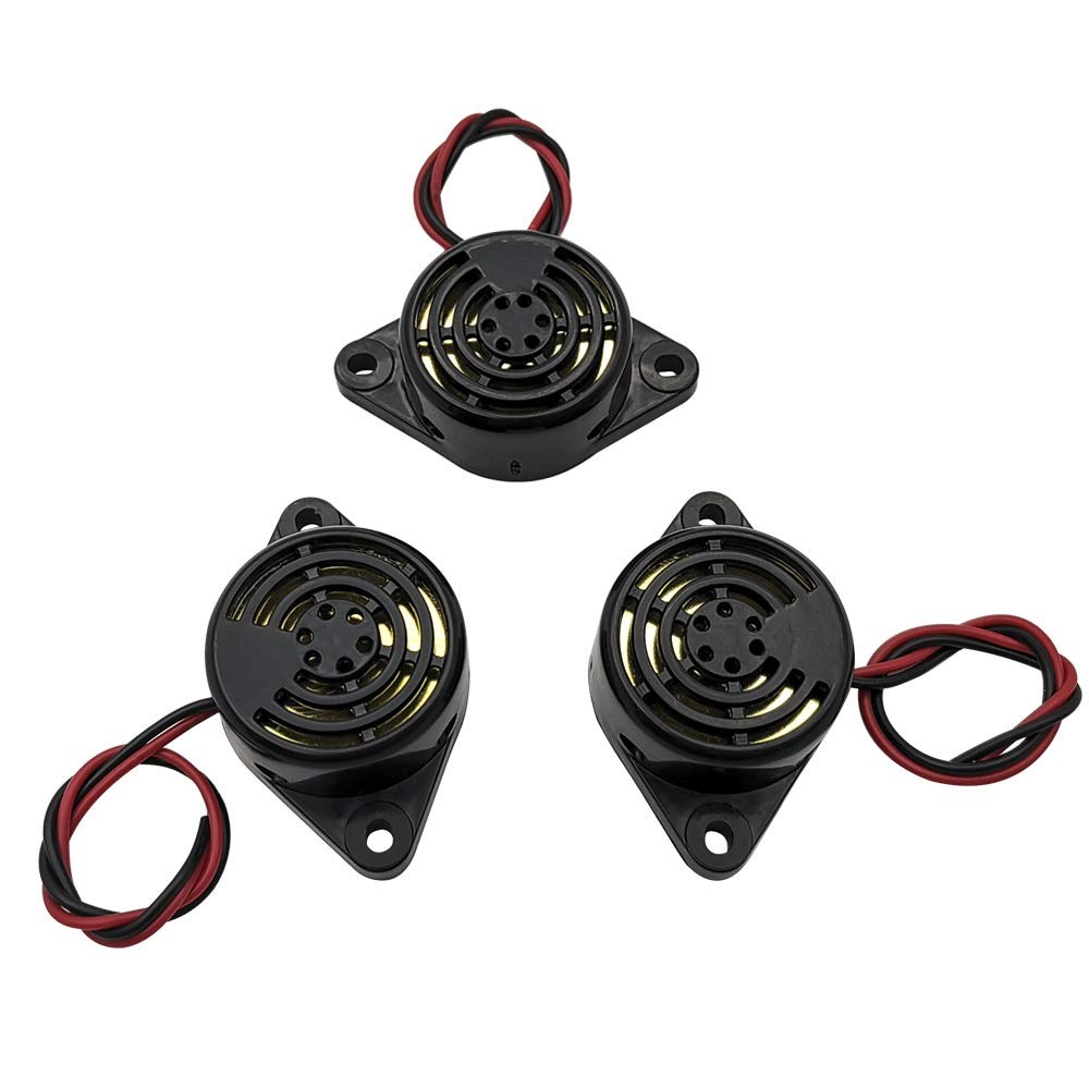 WEICHUANG 3PCS DC 3-24V 90dB Active Piezo Electronic Buzzer Beep Tone black