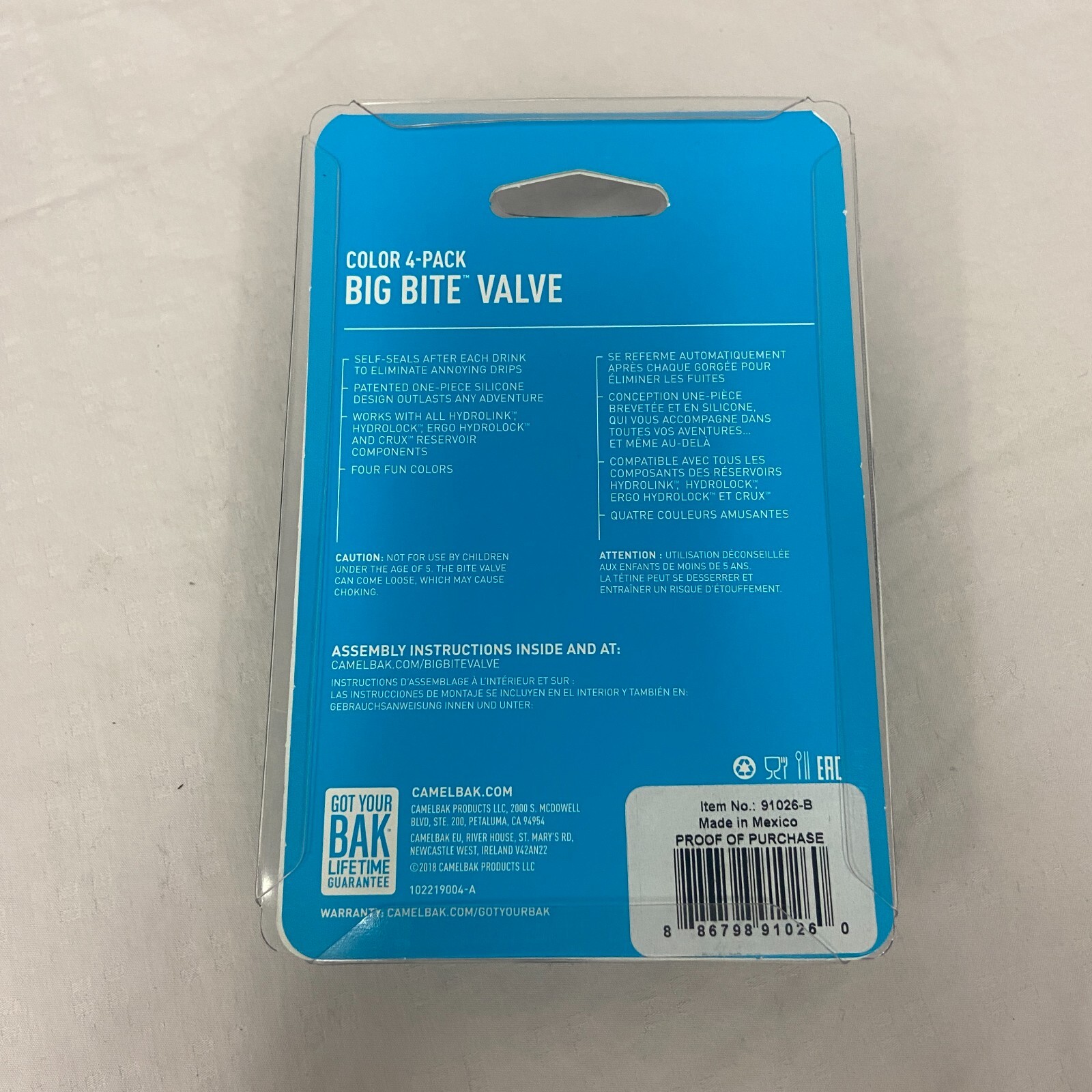 Camelbak Hydration Pack Big Bite Valve Replacement Purple 4-Pack NEW