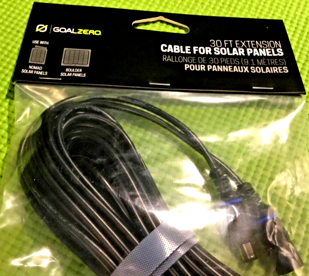 GOAL ZERO Boulder 8mm Input 30' Ext Cable connects Yeti, Sherpa to Solar panel
