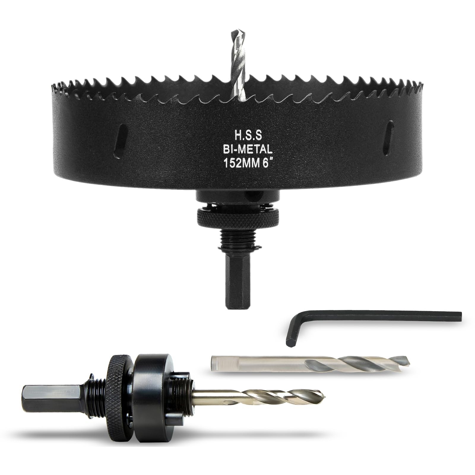 6 Inch Hole Saw with Arbor for Wood Metal Plastic, 6 in Bimetal Hole Cutter, ...
