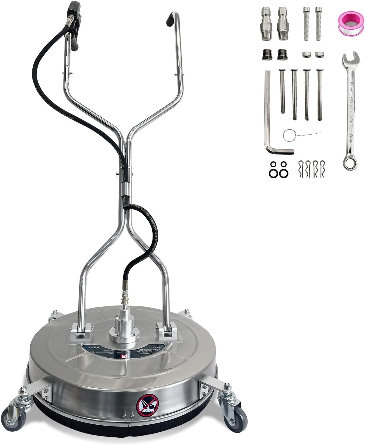 20" Pressure Washer Surface Cleaner Dual Handles 4-Wheel 4600PSI Washer