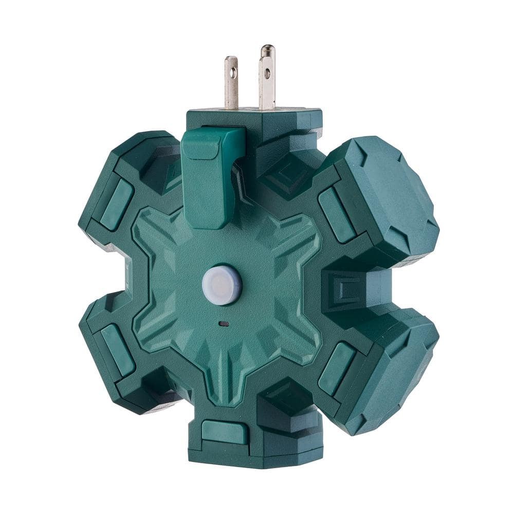 5 Outlets Power Hub Green
