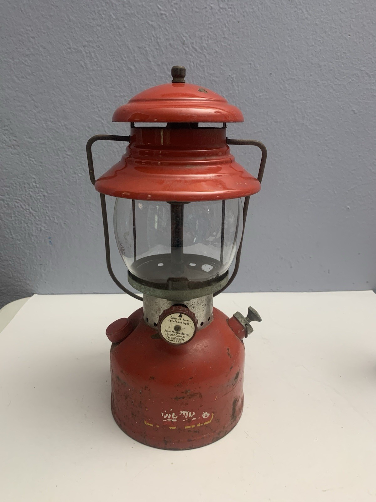 Coleman Lantern  Red Model 200A Vintage Camping Light 5-61