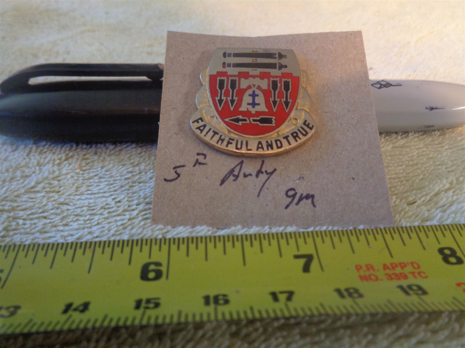 5th Artillery 9M Unit Crest, DI, DUI (DRAW#R5)