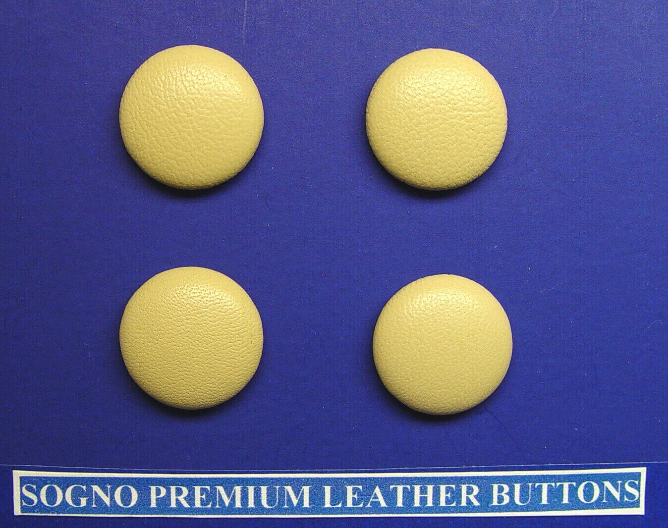 Genuine leather buttons 4 pieces Made in USA 21mm beige color leather Metal Loop