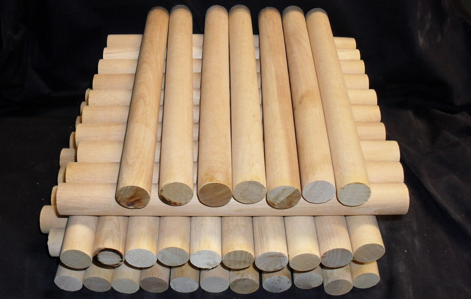 40 - 1" x 10 7/8" WOOD DOWELS, music rhythm sticks for kids, crafts, woodworking
