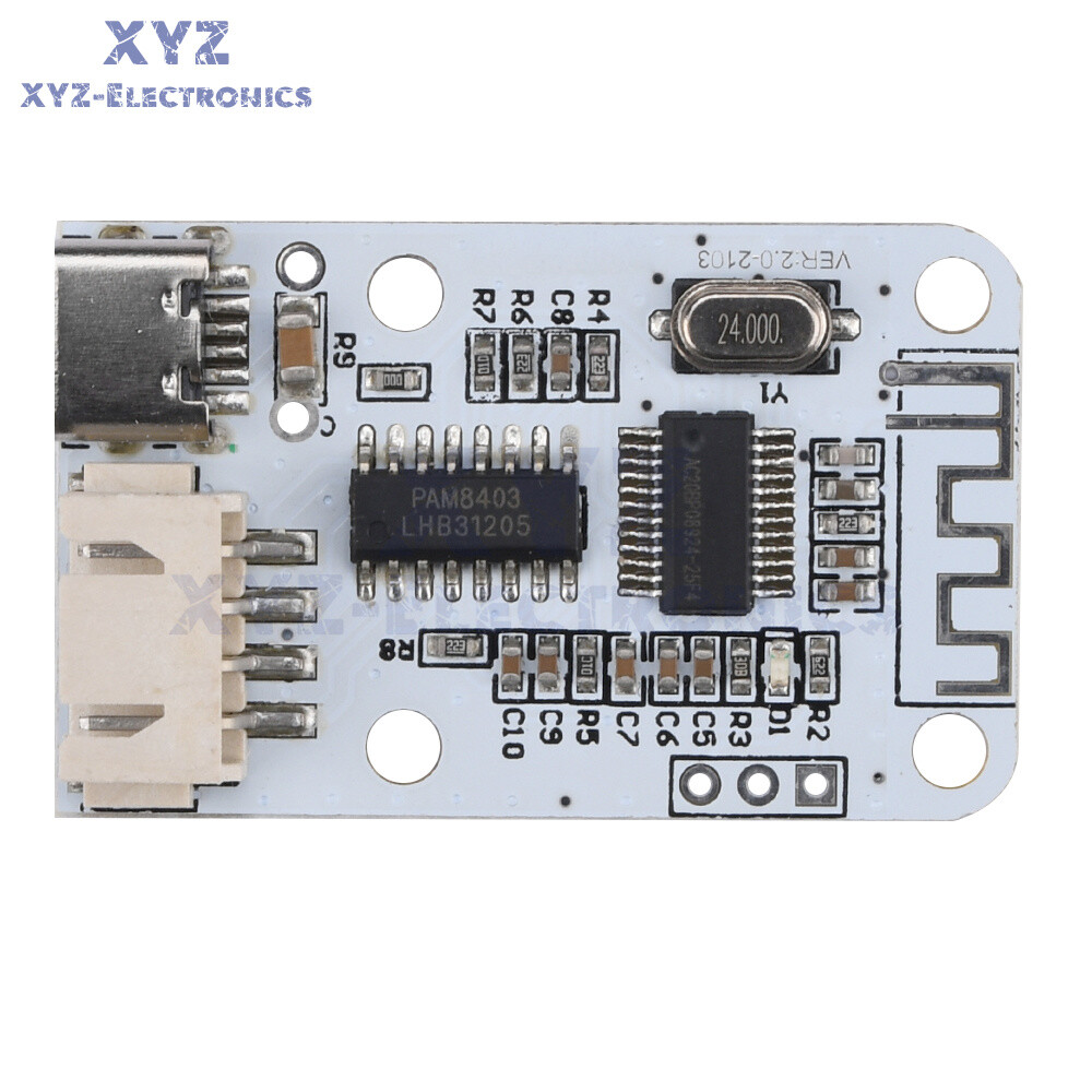 Type-C PAM8403 Bluetooth 5.0 3W+3W Stereo Audio Module Digital Amplifier Board