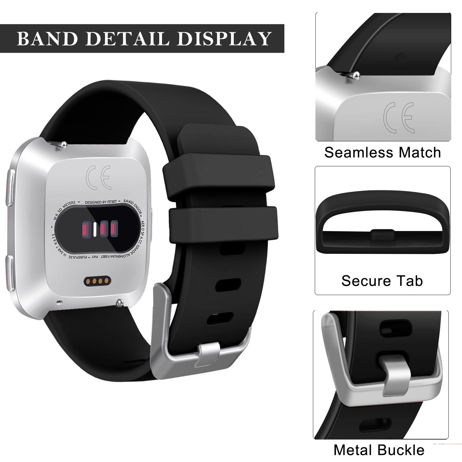 Sport Bands Compatible with Fitbit Versa 2/Versa/Versa Lite/Versa SE, Soft TP...
