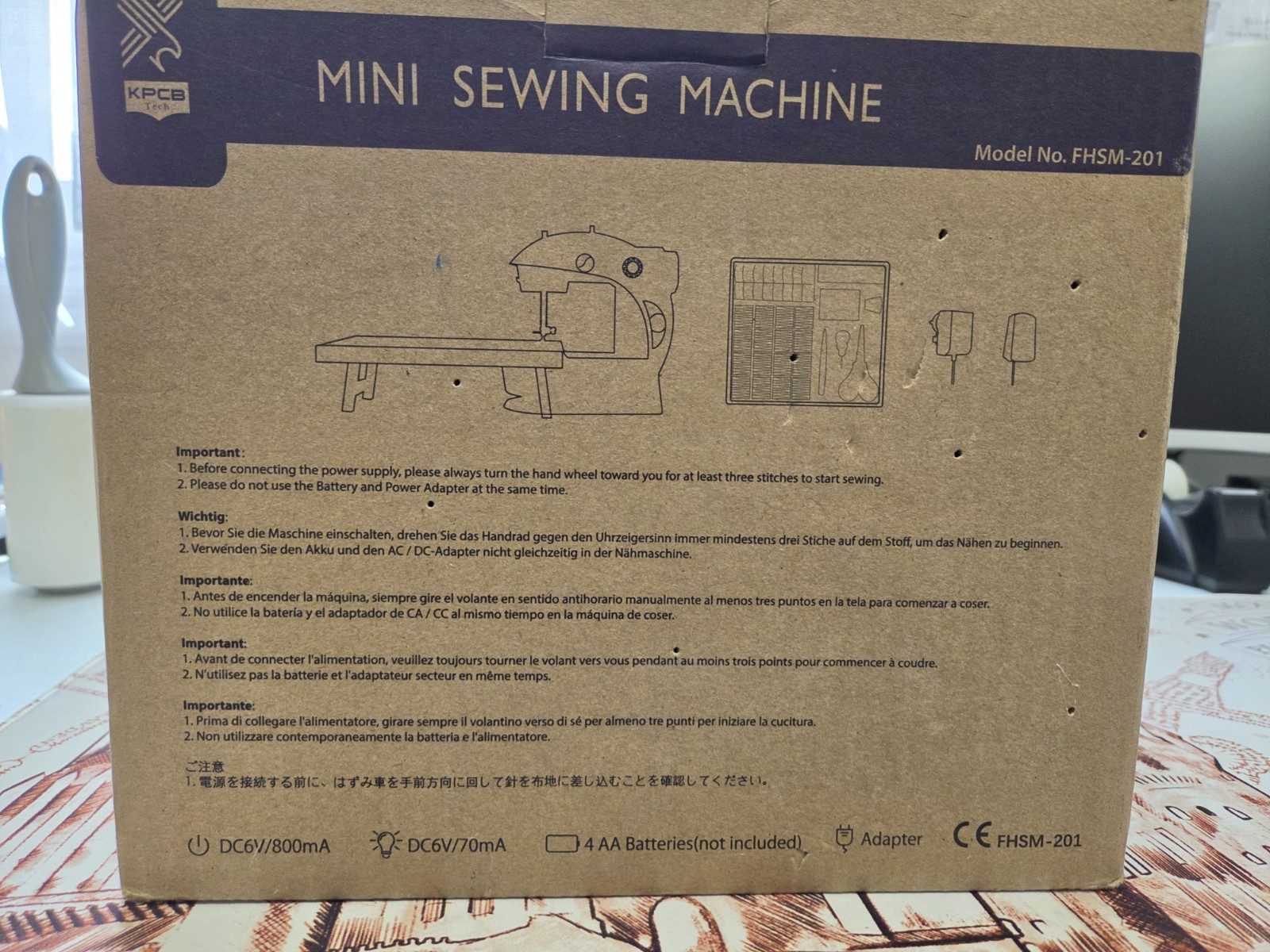KPCB Tech Mini Sewing Machine FHSM-201 for Beginners with Accessories
