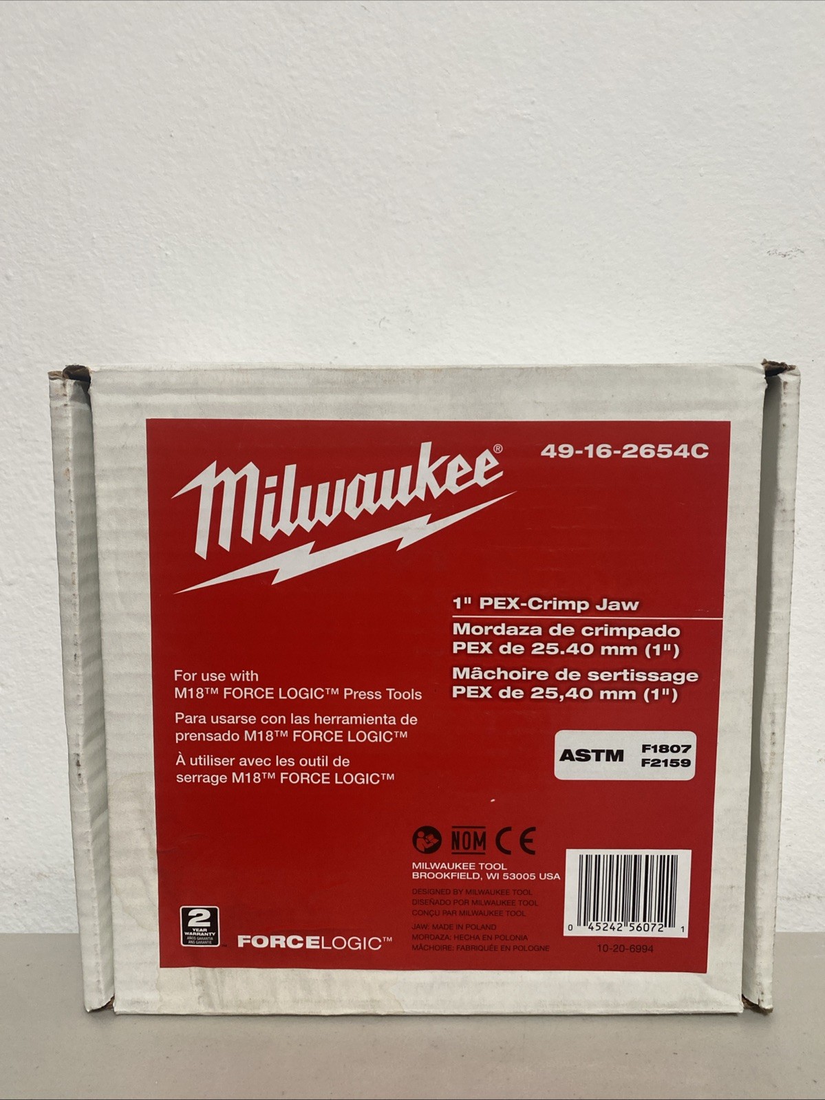 Milwaukee 49-16-2654C 1 in. PEX Crimp (F1807 and F2159) Jaw for M18 FORCE LOGI