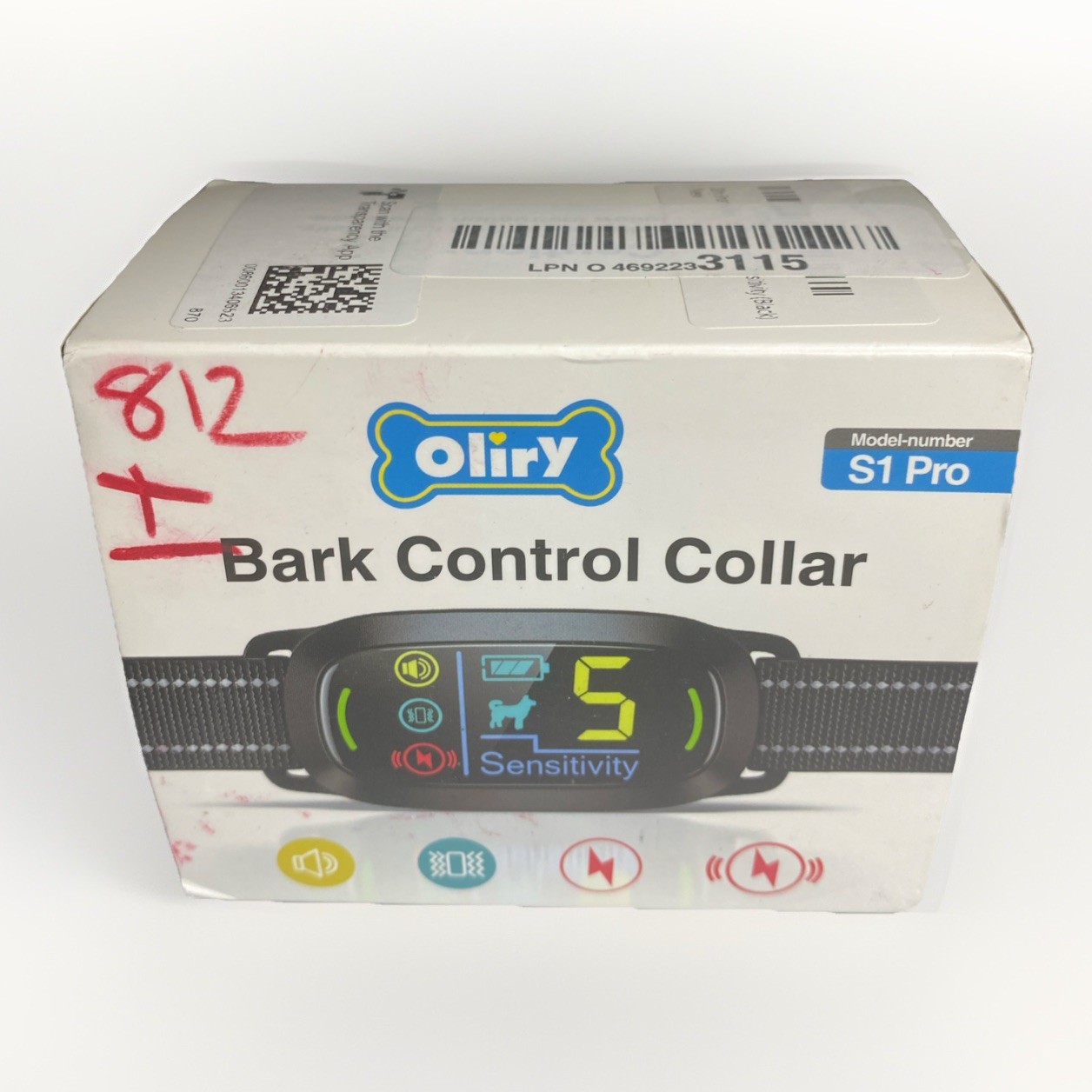 Oliry S1 Pro Bark Control Collar – Sound, Vibration, Shock, Waterproof