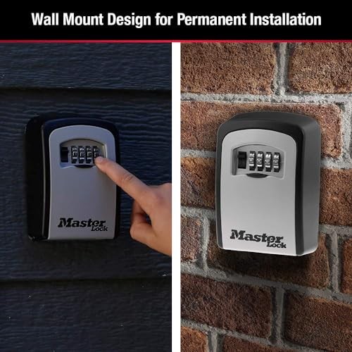 Master Lock Wall Mount Key Lock Box, 5 Key Capacity, Black 5401EC