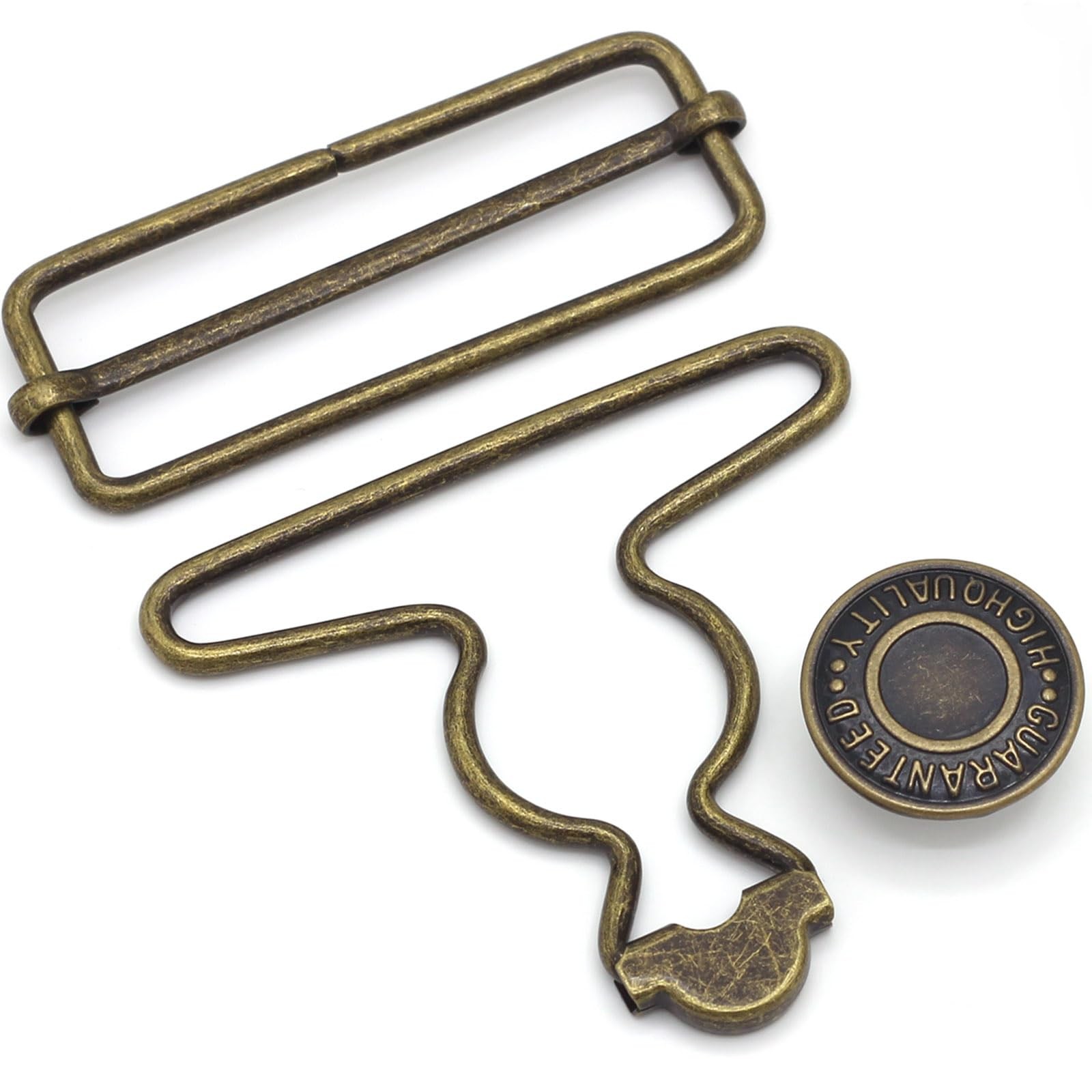 2 Sets 2 inch Overall Buckles Replacement, Metal Suspender Buckle Overall