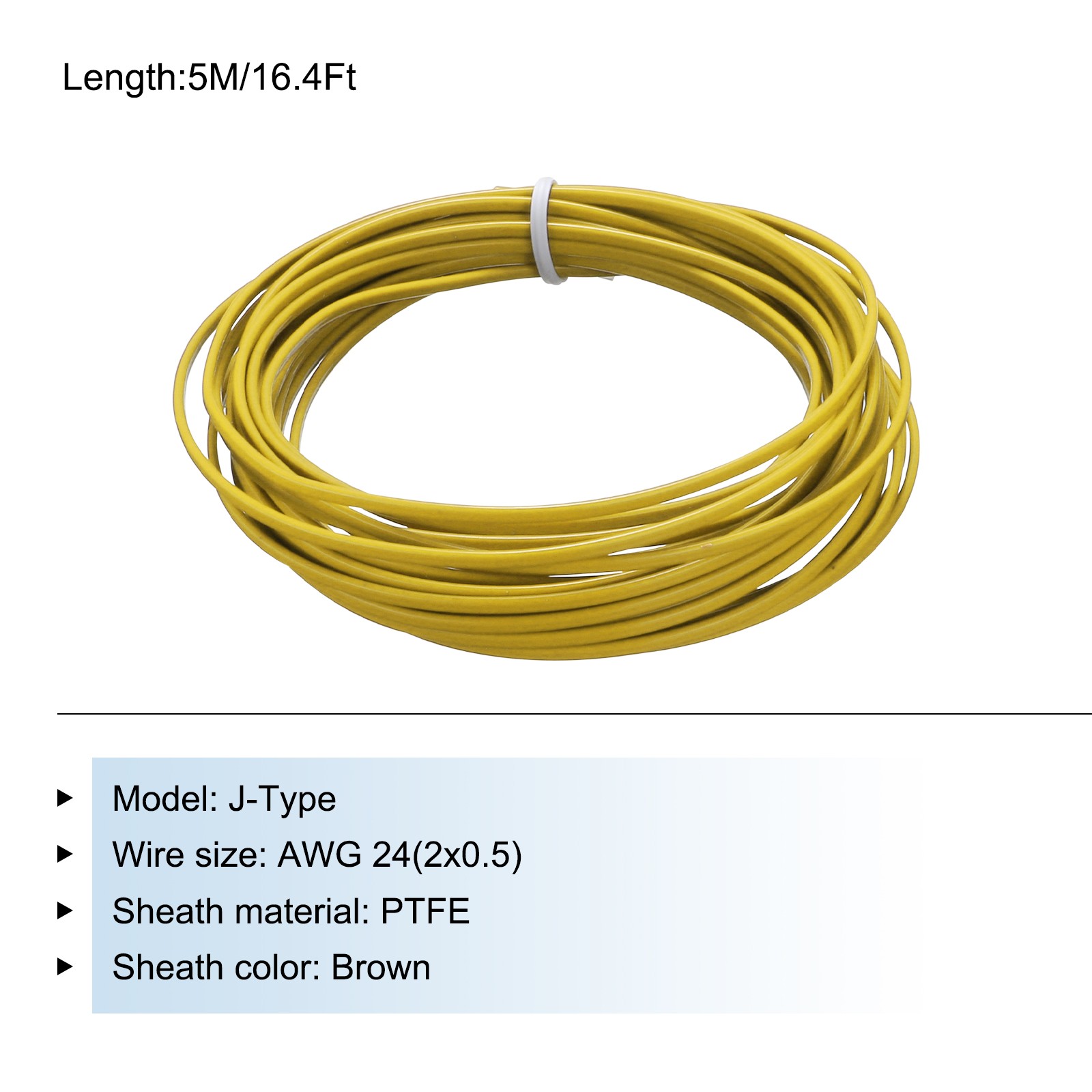 2x0.5 Thermocouple Wire Braided PTFE Insulation 16 Ft