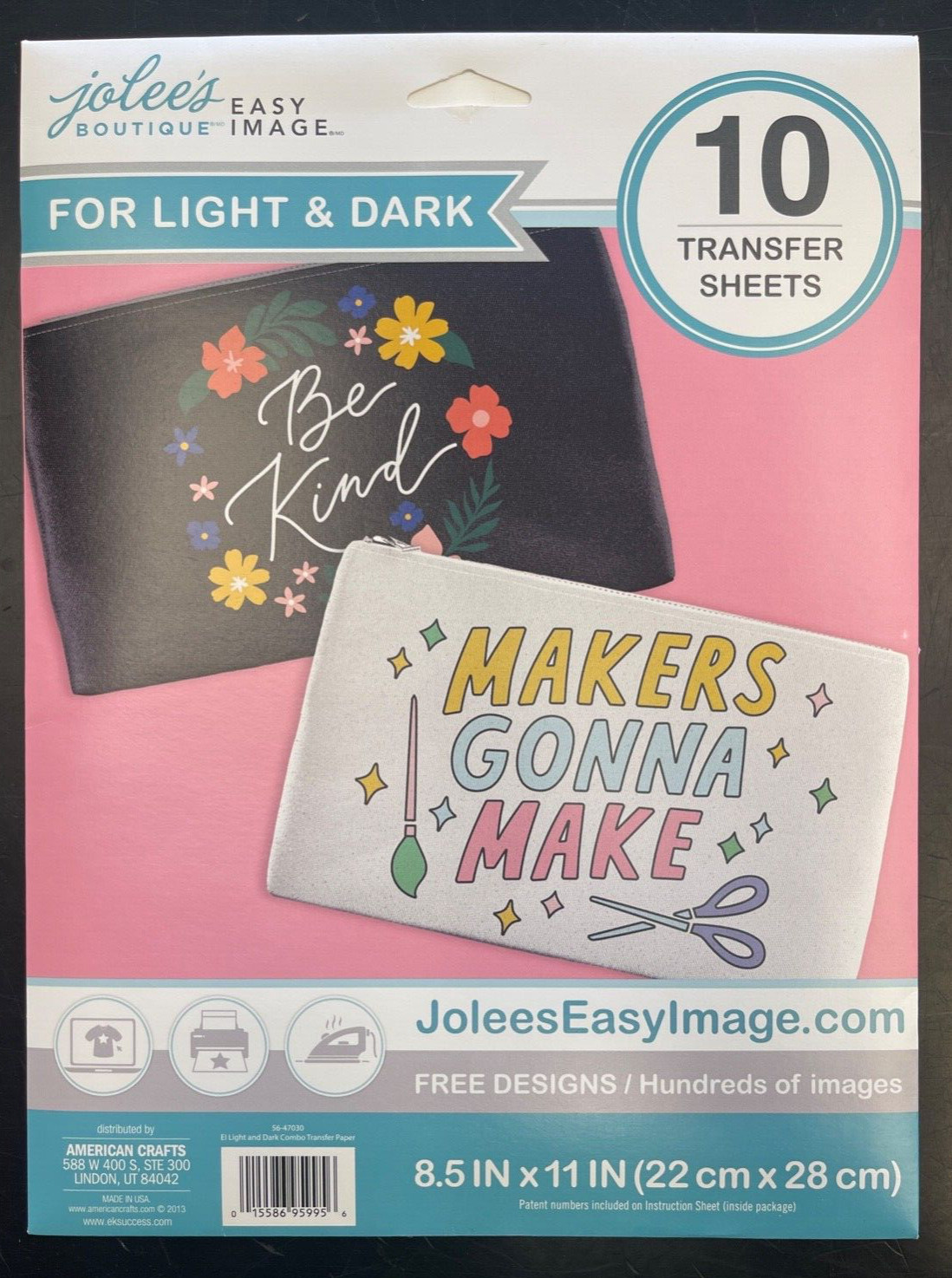 Jolee's Easy Image Transfer Sheets 8.5"X11" 10/Pkg-For Light & Dark Fabrics