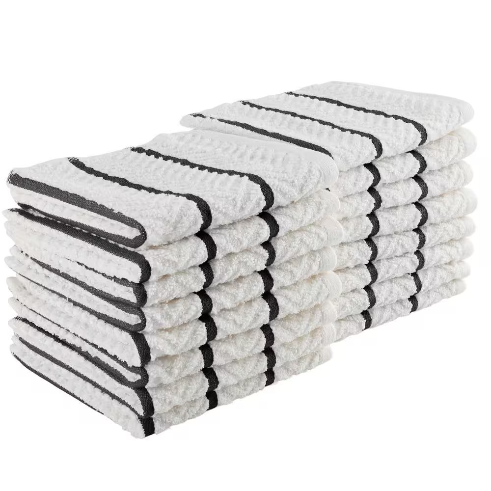 Cotton 12 X 12 Dish Cloths 16 Pack - for Washing Dishes, Scrubbing, and Drying -