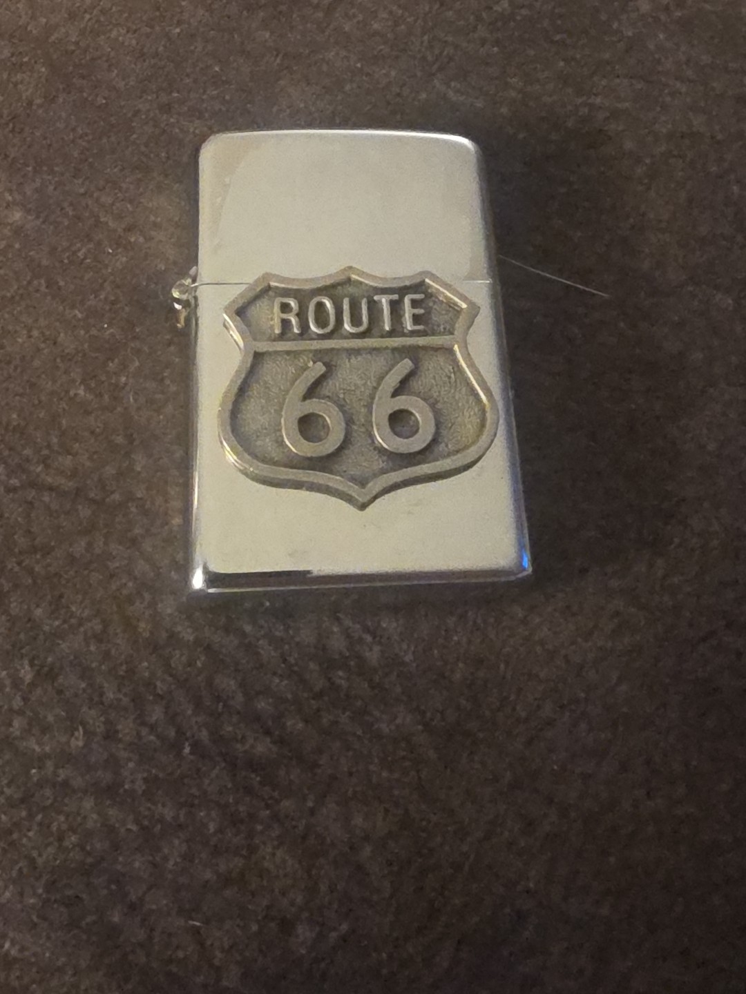 Route 66 Embosed  Single Flame Refillable Lighter
