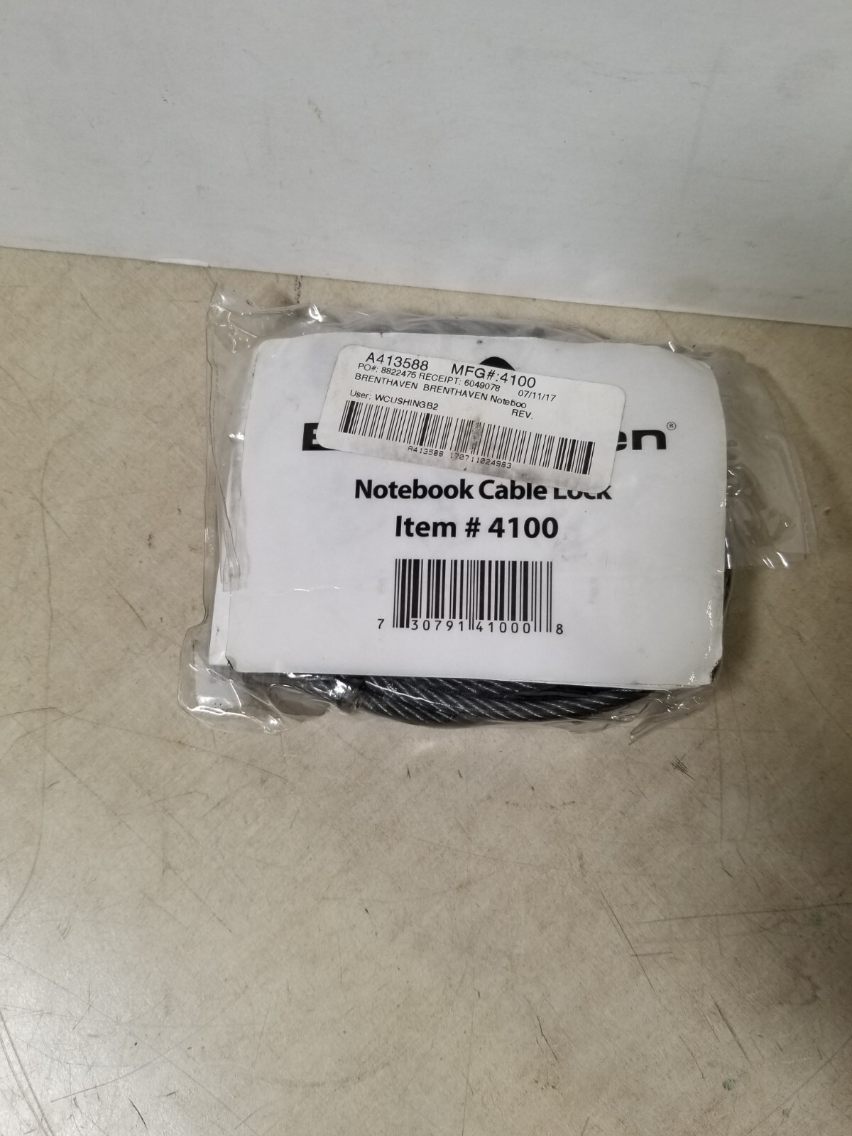 Brenthaven Zero Impact Laptop Cable Lock Item #4100 - Notebook Security System
