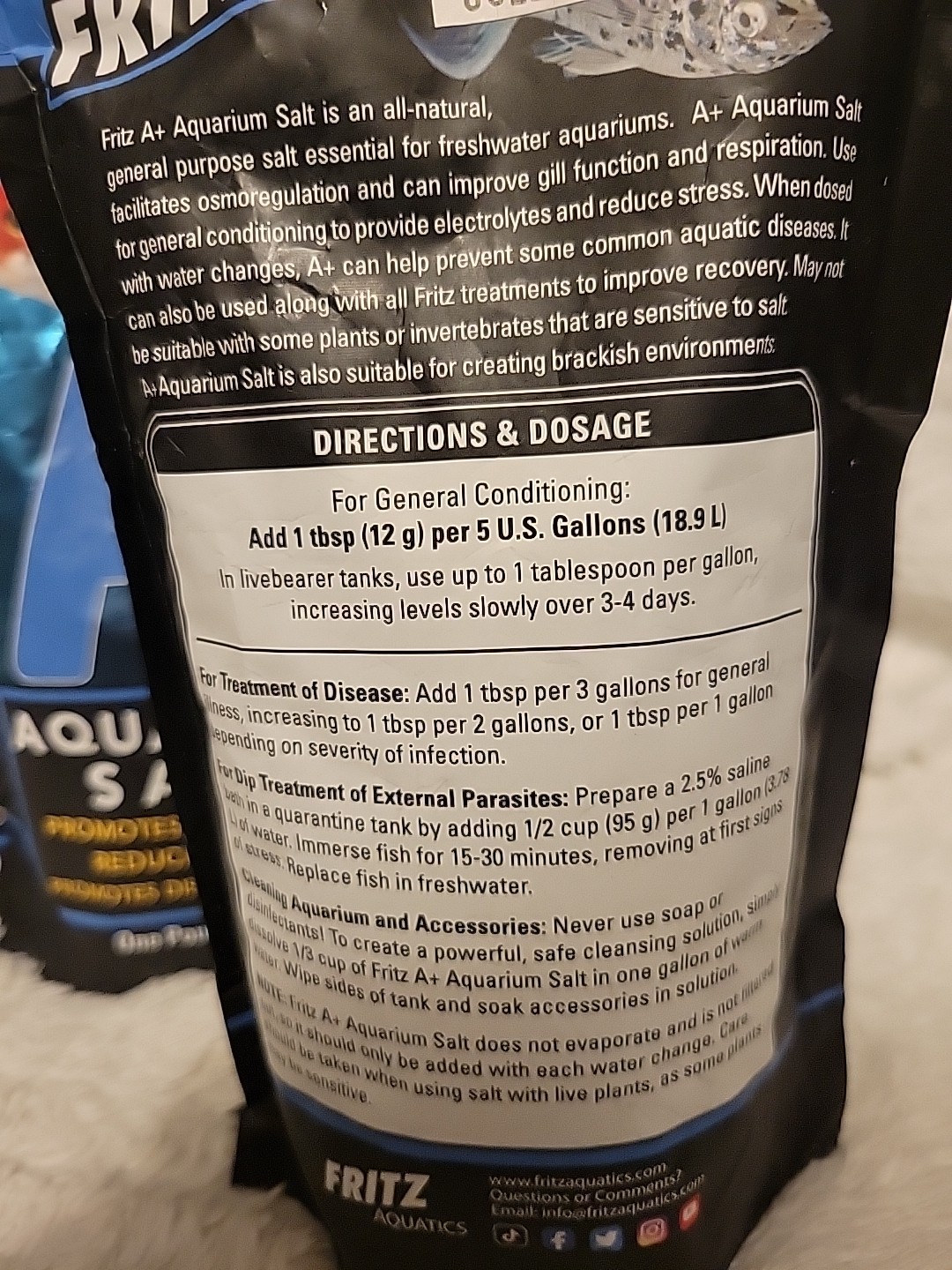 Fritz Aquarium Salt 4 Pack 16oz Each. Free Ship!