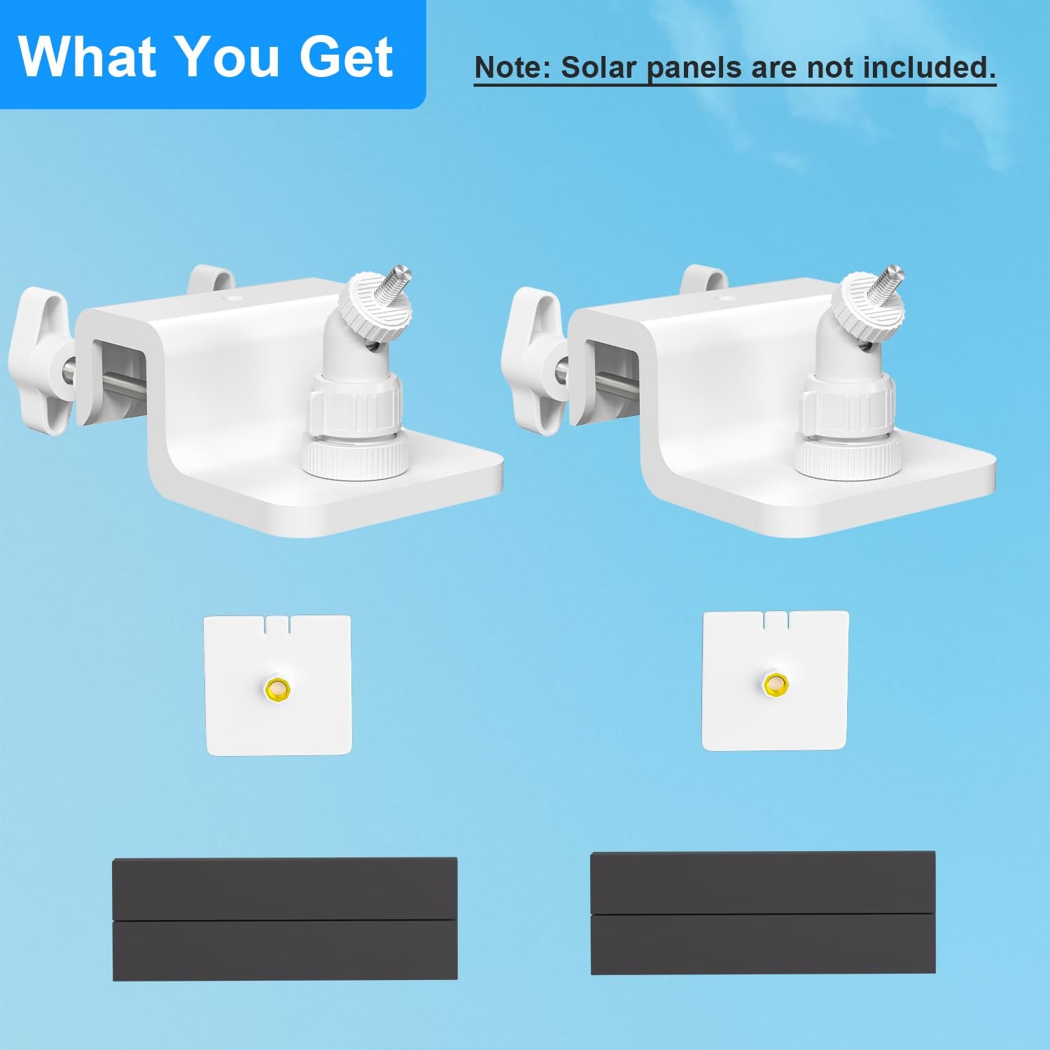 Didalo 2 Pack Gutter Mount Compatible for Ring Solar Panel, 360°Adjustable Un...