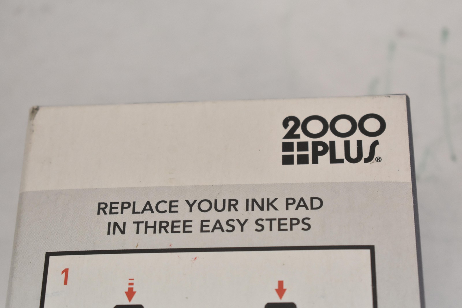 PLUS 2000 Plus Pro Series Self-Inking Date Stamp Band Shield Black Red Office