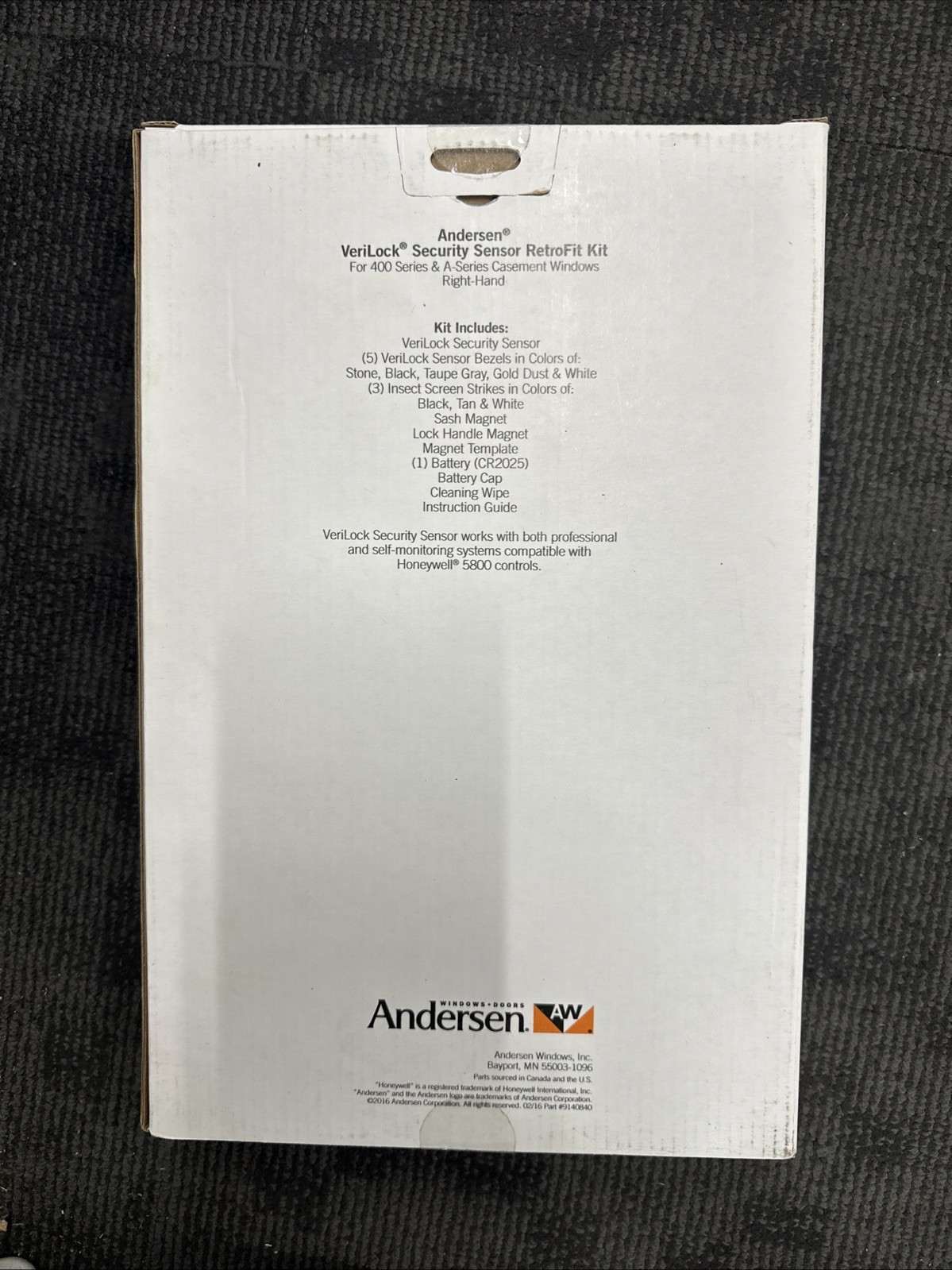 Andersen Verilock Security Sensor Kit For 400 & A-Series Windows, Right-Hand
