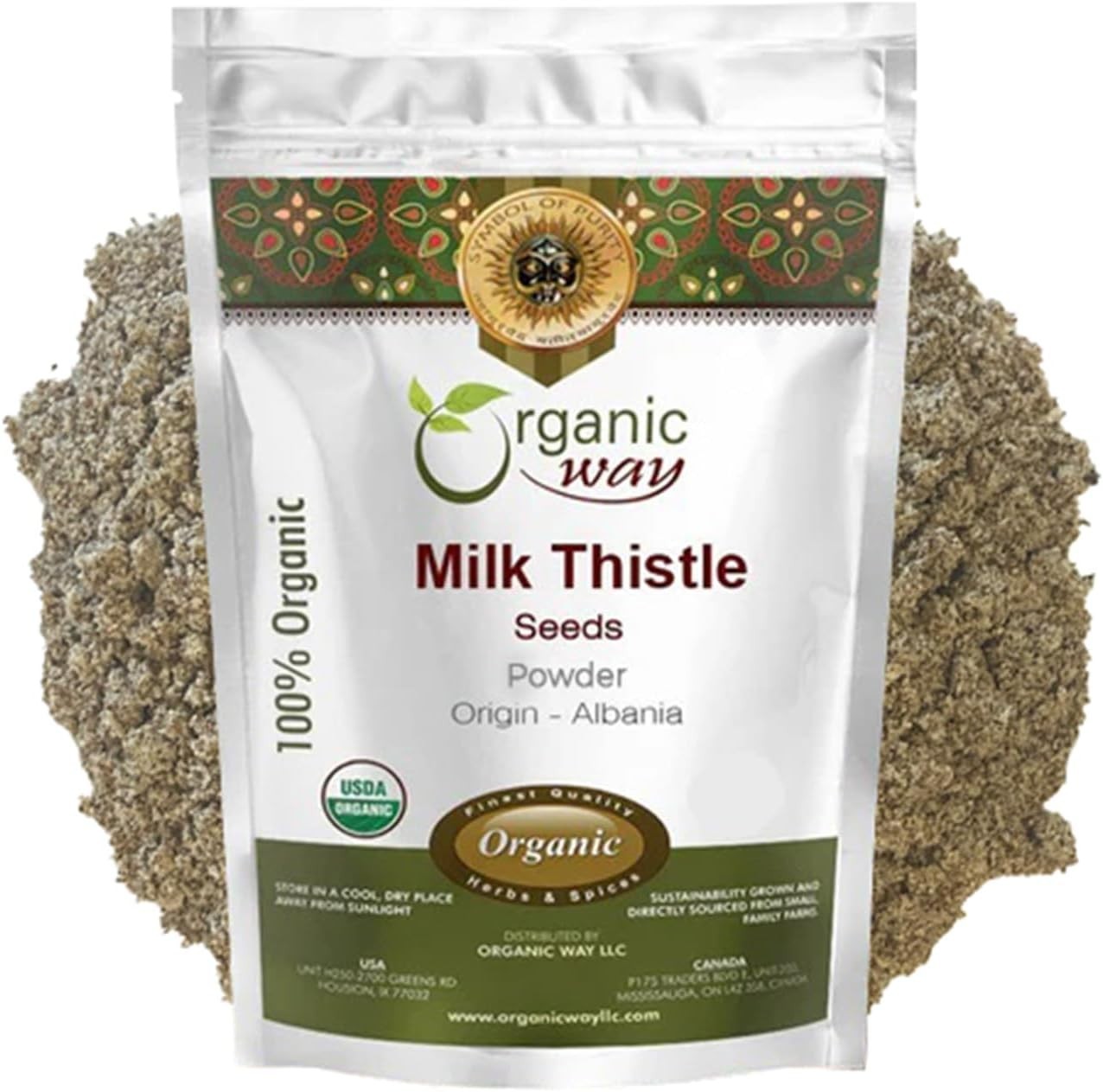 Organic Way Milk Thistle Seeds Powder (Silybum Marianum) - Origin - Albania