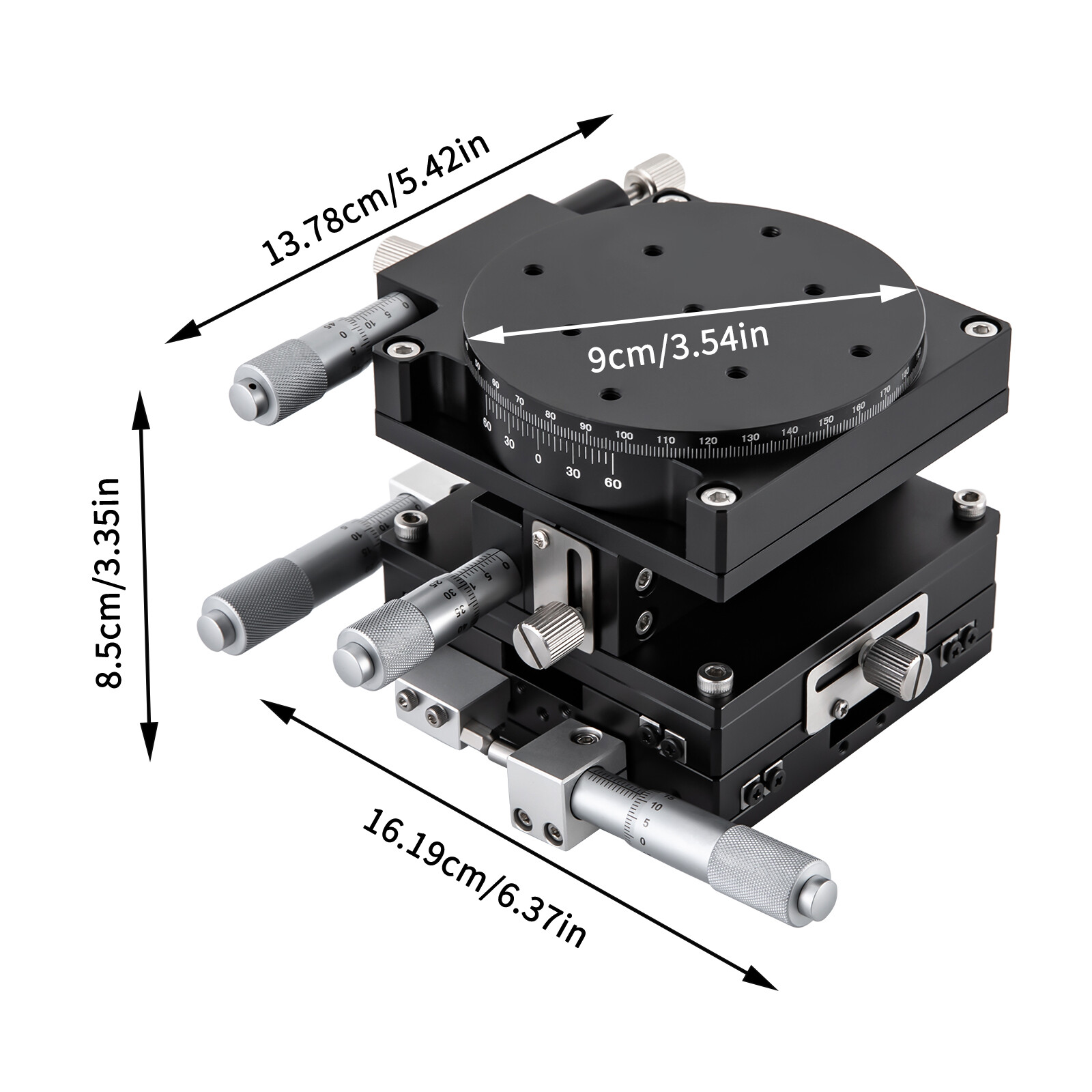 4 Axis-XYZR Driven Linear Standard Manual Precision Linear Positioning Stage NEW