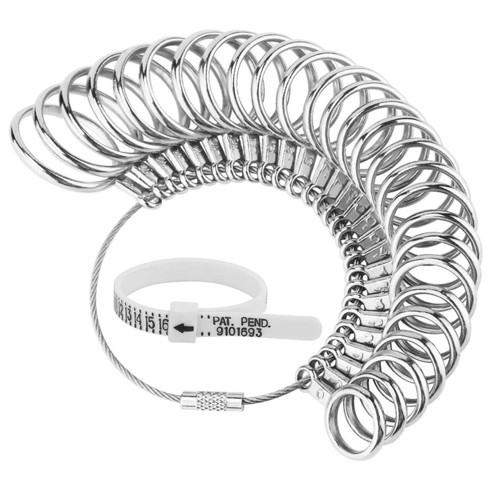 Comprehensive Ring Sizer with Plastic Finger Gauge - 27 Size Options Available