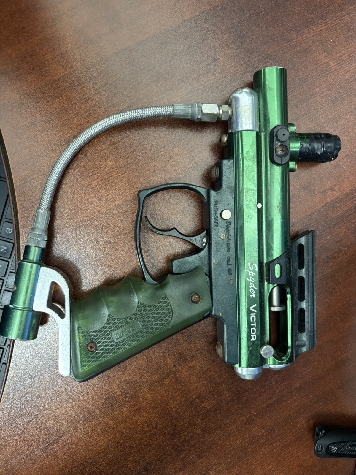 SPYDER VICTOR II Tactical Paintball Gun SEMI-AUTO CAL.68 UNTESTED AS-IS Green