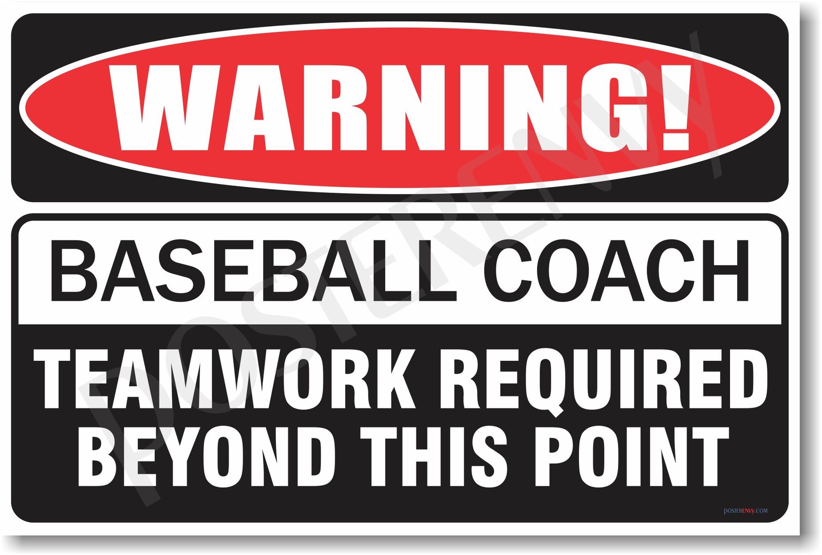 Warning Baseball Coach - NEW Novelty Humor Poster (hu218)