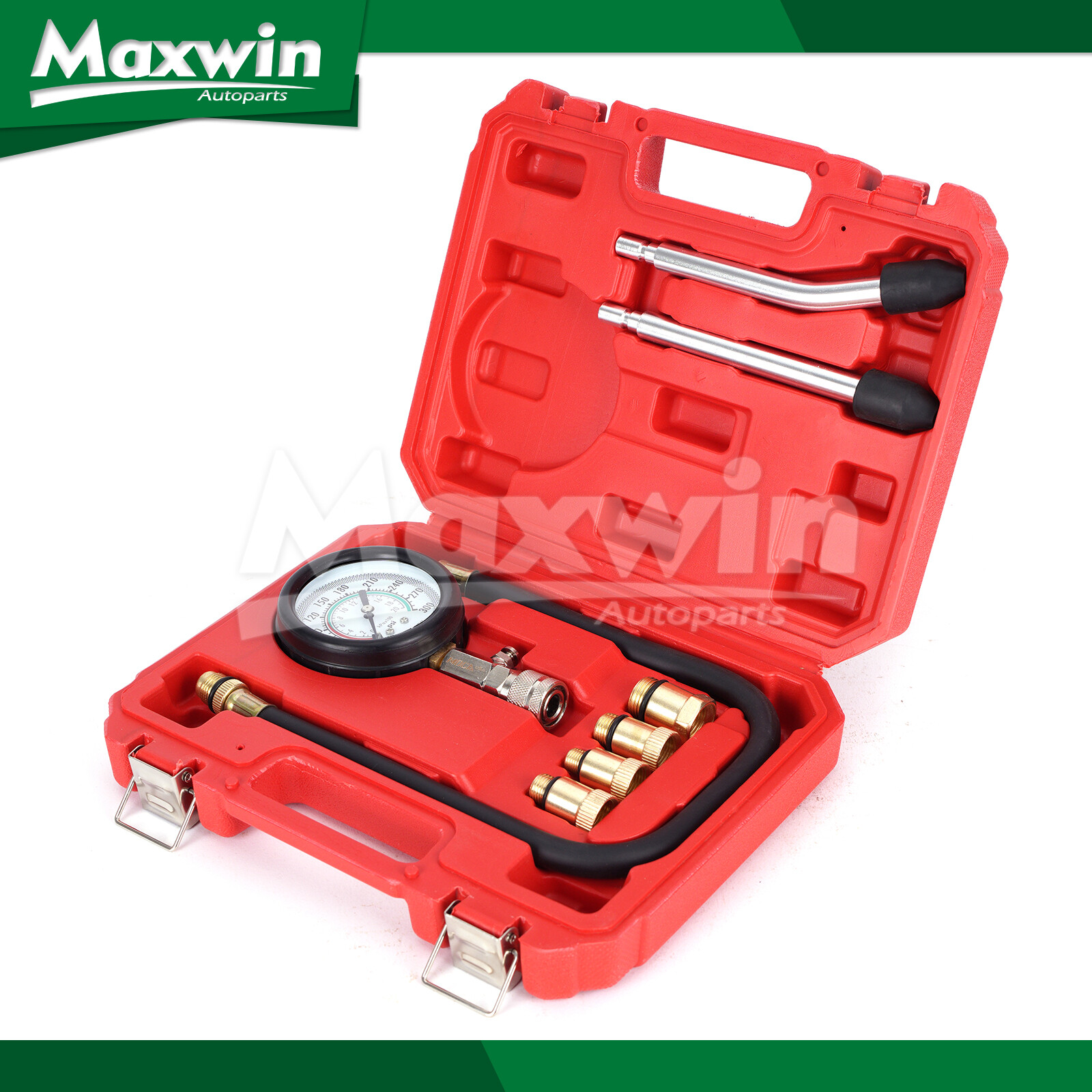 8x Petrol Cylinder Compression Tester Engine Kit Gauge Tool Automotive