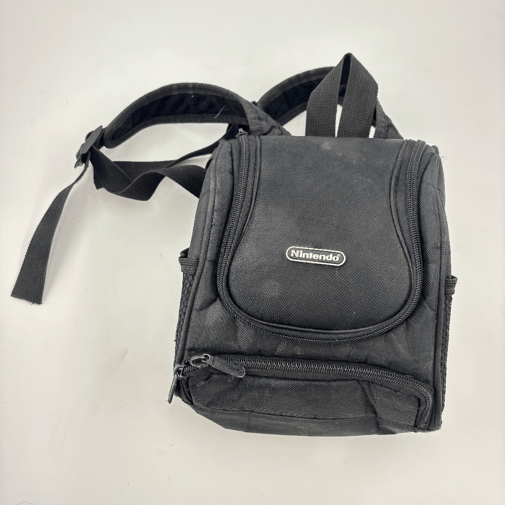 Official Nintendo GBA Game Boy GBC DS Backpack BLACK Carrying Case logo max XL