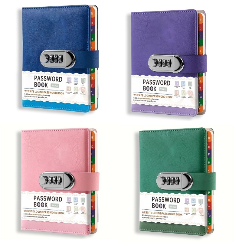 B6 Password Lock Notebook Great For Safe Writing With Thick Cover And 60 Pages