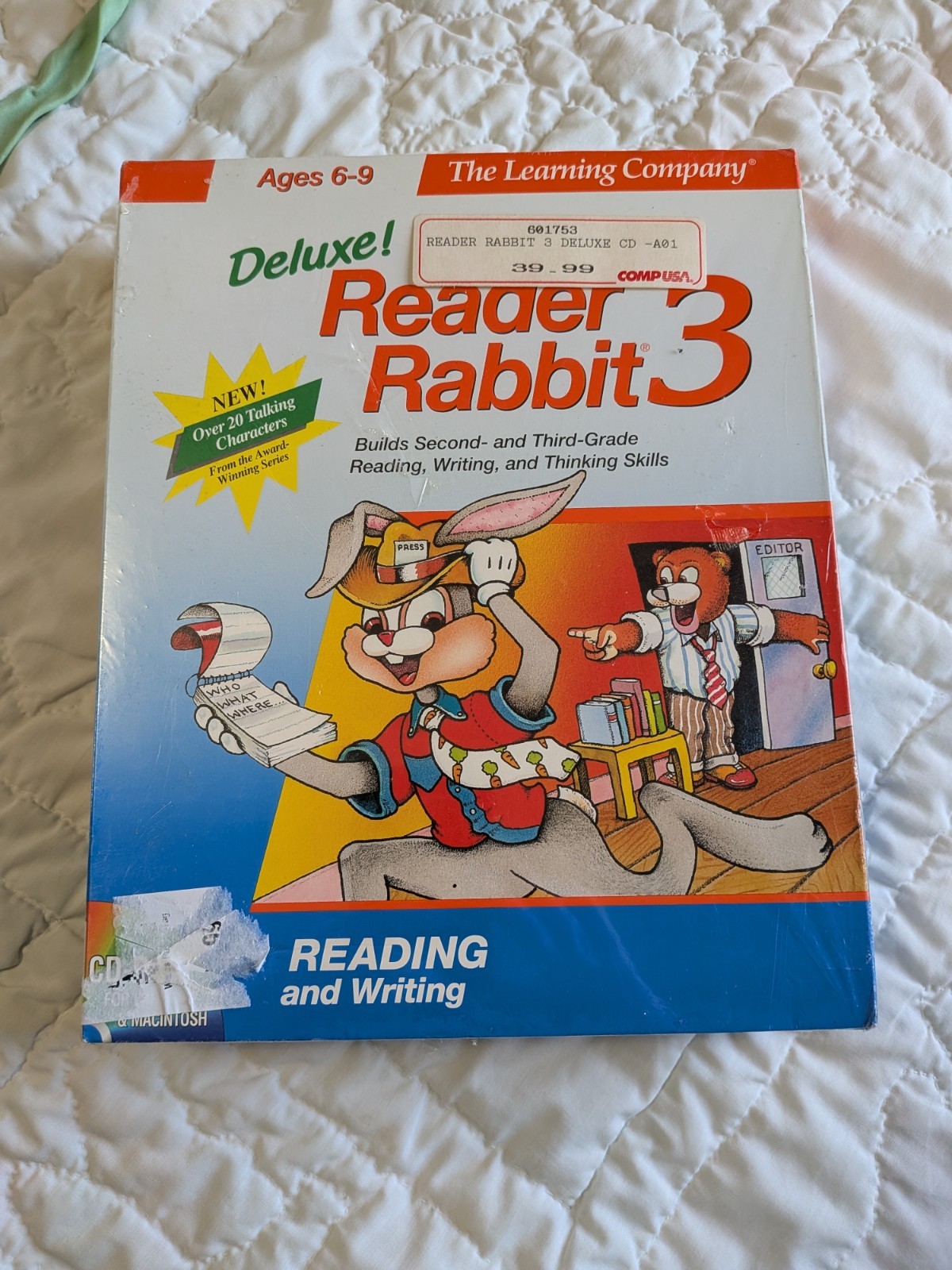 The Learning School Deluxe Reader Rabbit 3 WIndows Or MAC  Ages 6-9 Unopen 1996