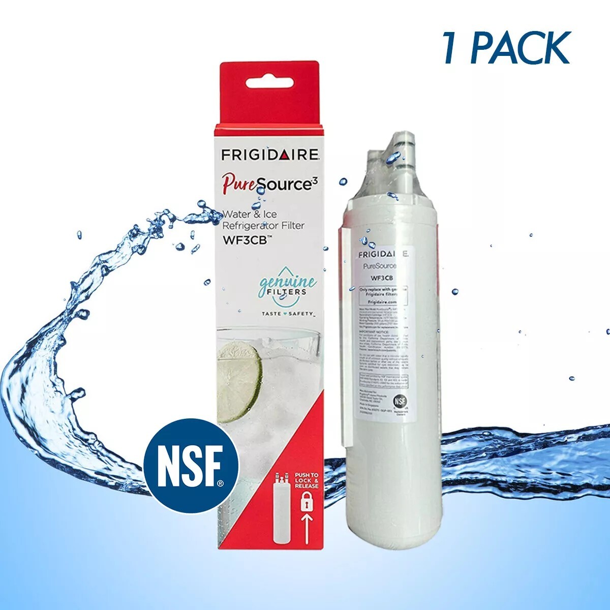 1 PACK Frigidaire WF3CB Puresource 3 Refrigerator Water & Ice Filter New US Ship