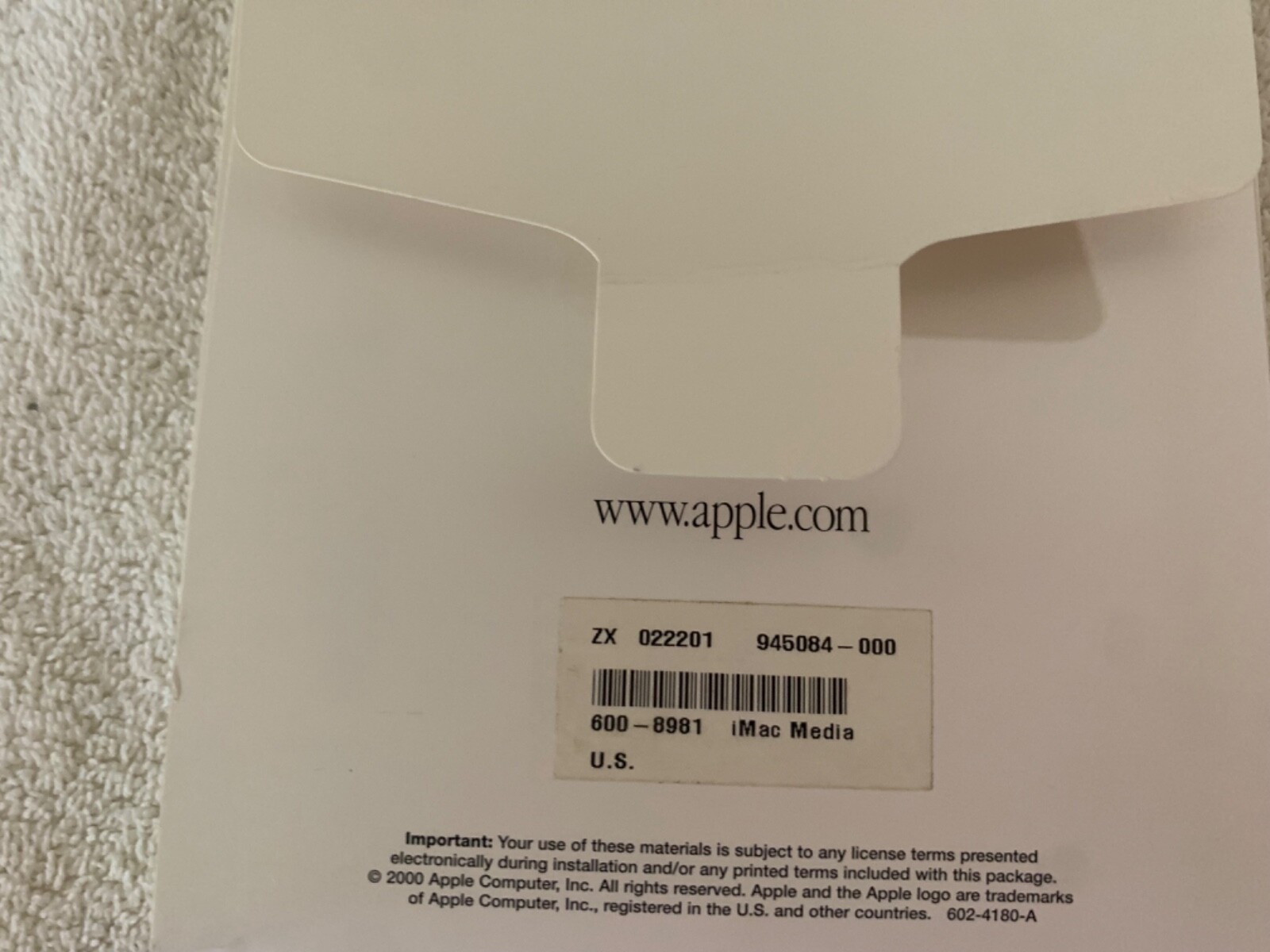 Apple iMac Software Install & Restore Discs, i Movies 2, i Work 9, Hardware Test